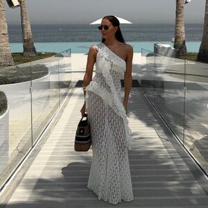 Zara two piece cover up white